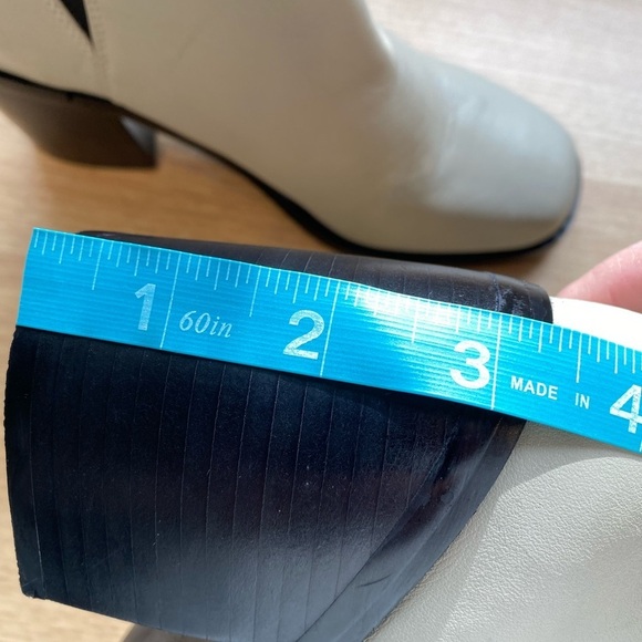 Shellys London Gray Leather Lovenia Chunky Square Toe Block Heel Chelsea… - Picture 7 of 8